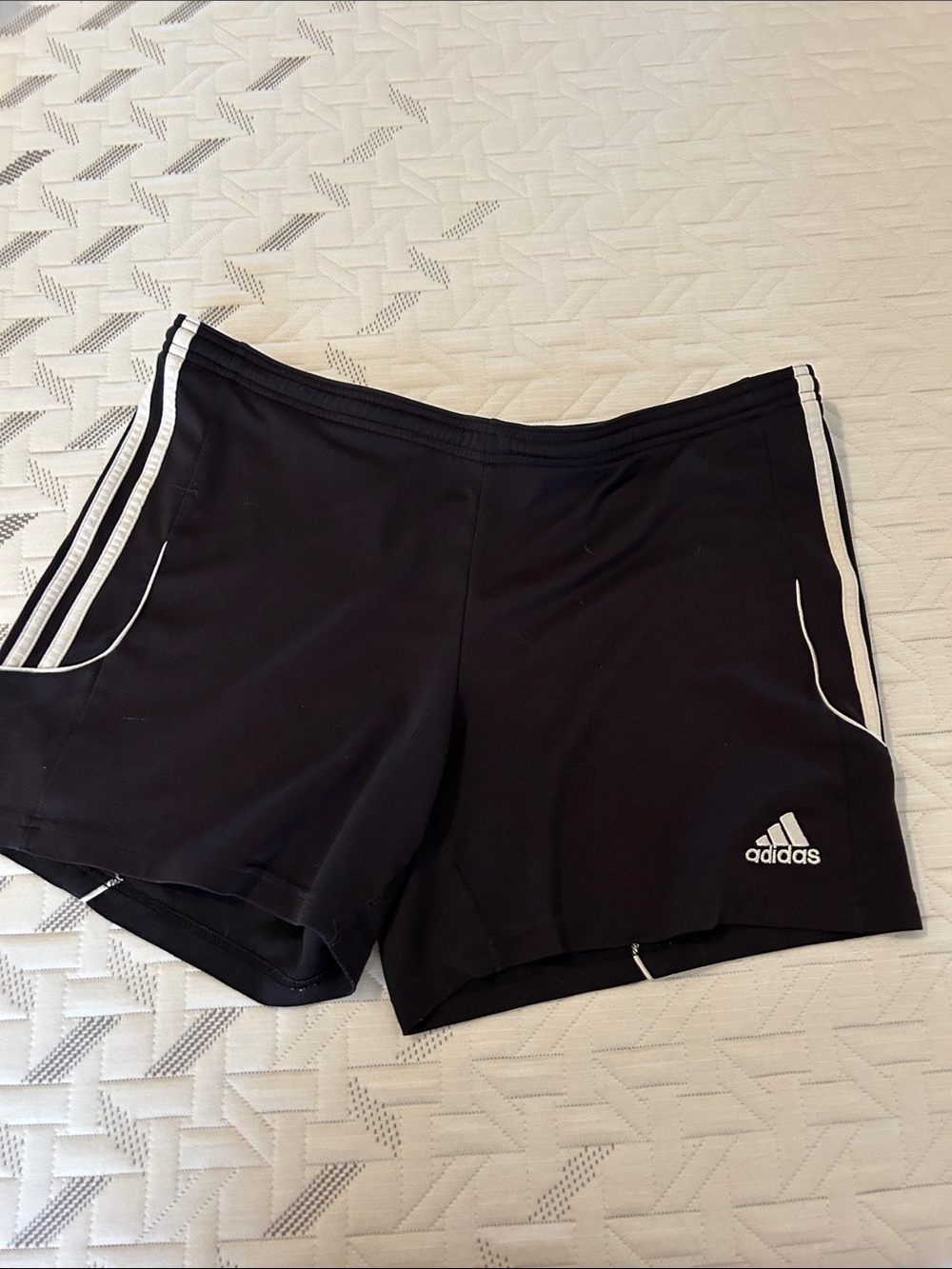 adidas Black Women's Athletic Shorts with White Stripe